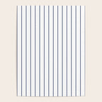 Classic Blue Baseball Stripe Lines On White Poster Gallery Image 4