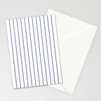 Classic Blue Baseball Stripe Lines On White Stationery Card Gallery Image 2