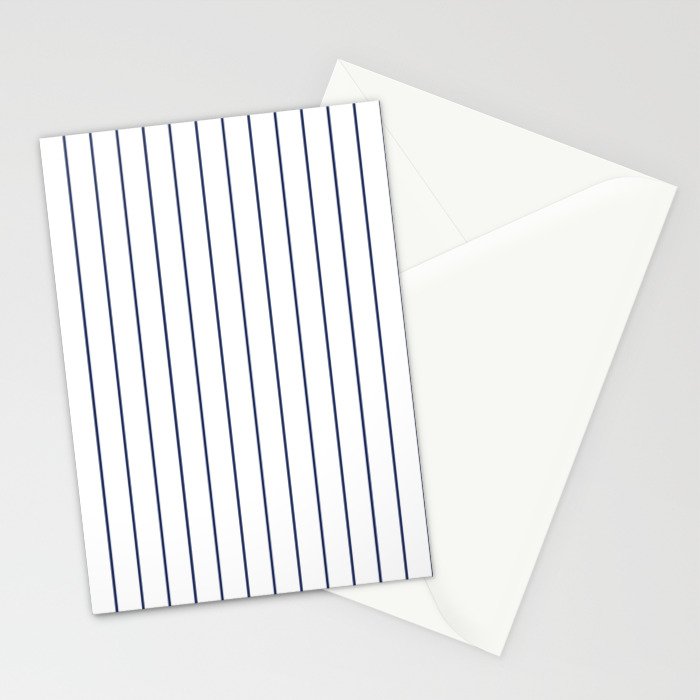 Classic Blue Baseball Stripe Lines On White Stationery Card Gallery Image 2