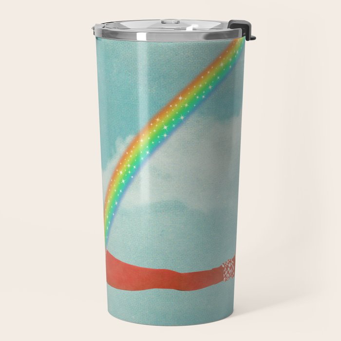 Kitty Cat's Rainbow Workout - Retro Cat Travel Mug Gallery Image 2