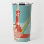 Kitty Cat's Rainbow Workout - Retro Cat Travel Mug Gallery Image 1