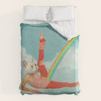 Kitty Cat's Rainbow Workout - Retro Cat Duvet Cover Gallery Image 6