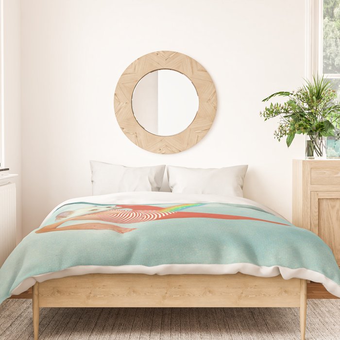 Kitty Cat's Rainbow Workout - Retro Cat Duvet Cover Gallery Image 3