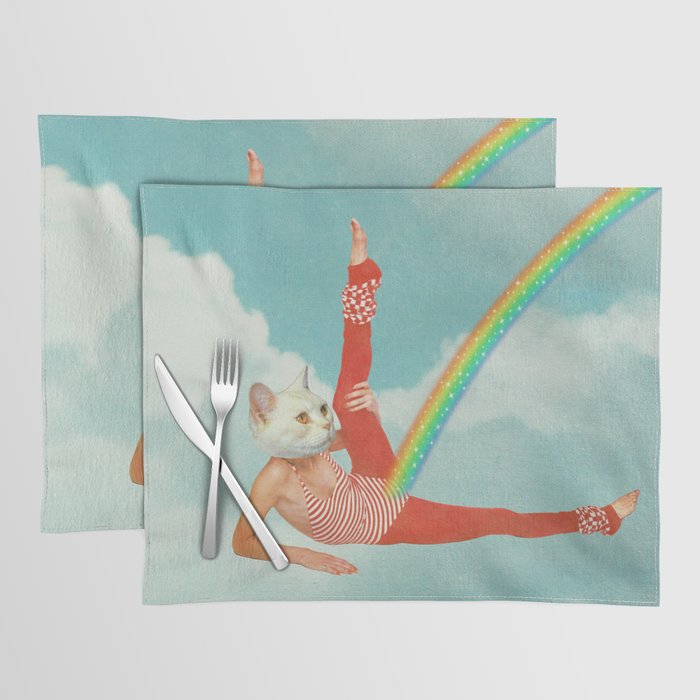 Kitty Cat's Rainbow Workout - Retro Cat Placemat Gallery Image 1