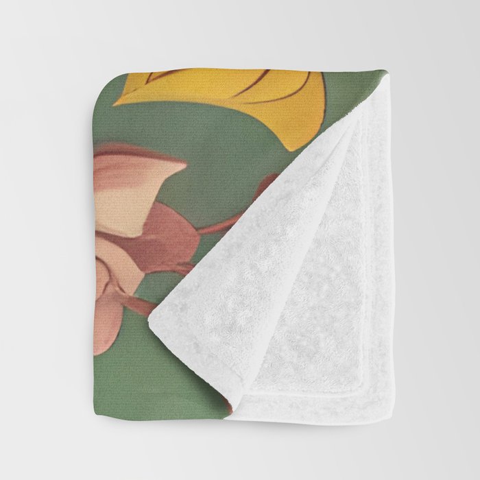 Quirky Abstract Vintage Retro Floral Throw Blanket Gallery Image 3