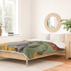 Quirky Abstract Vintage Retro Floral Duvet Cover Gallery Image 2