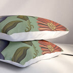 Quirky Abstract Vintage Retro Floral Pillow Sham Gallery Image 3