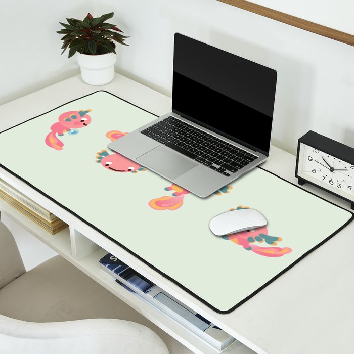 Umpearl - Axolotl with magic pearl Desk Mat Gallery Image 2