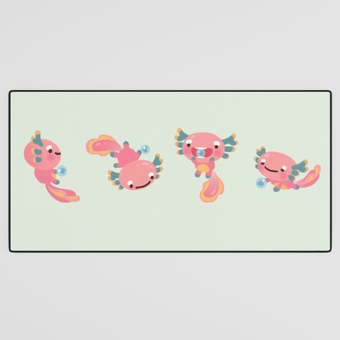 Umpearl - Axolotl with magic pearl Desk Mat Gallery Image 3
