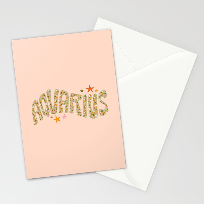 Starry Aquarius Stationery Card Gallery Image 2