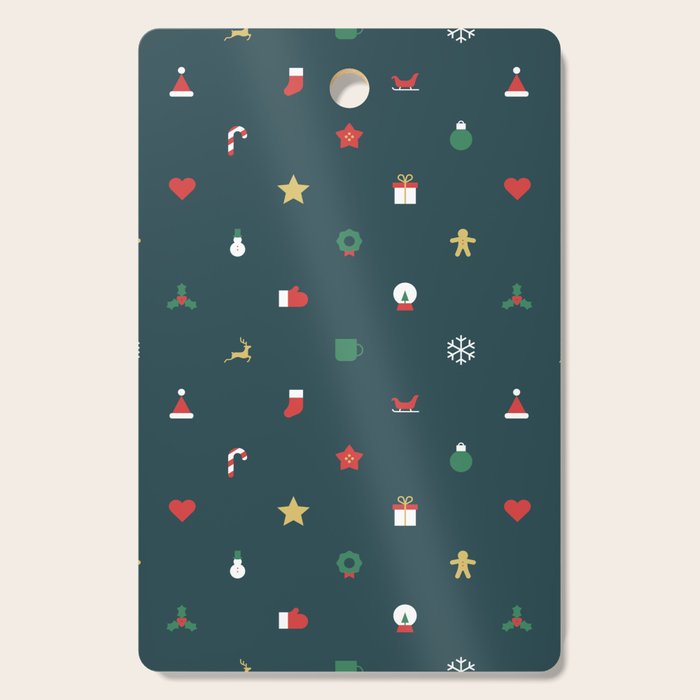 Geometric christmas decoration pattern Cutting Board Gallery Image 1