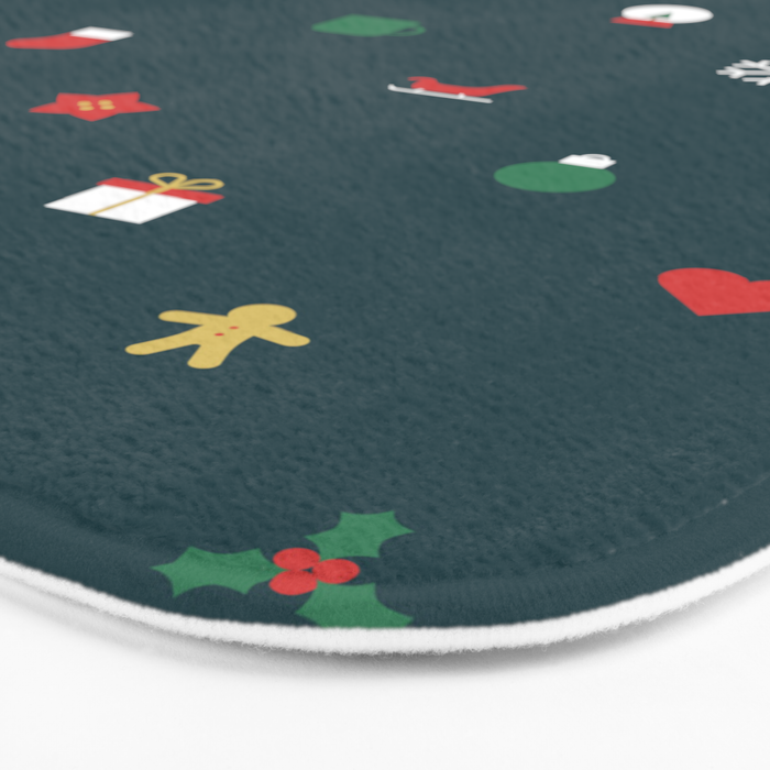 Geometric christmas decoration pattern Bath Mat Gallery Image 3