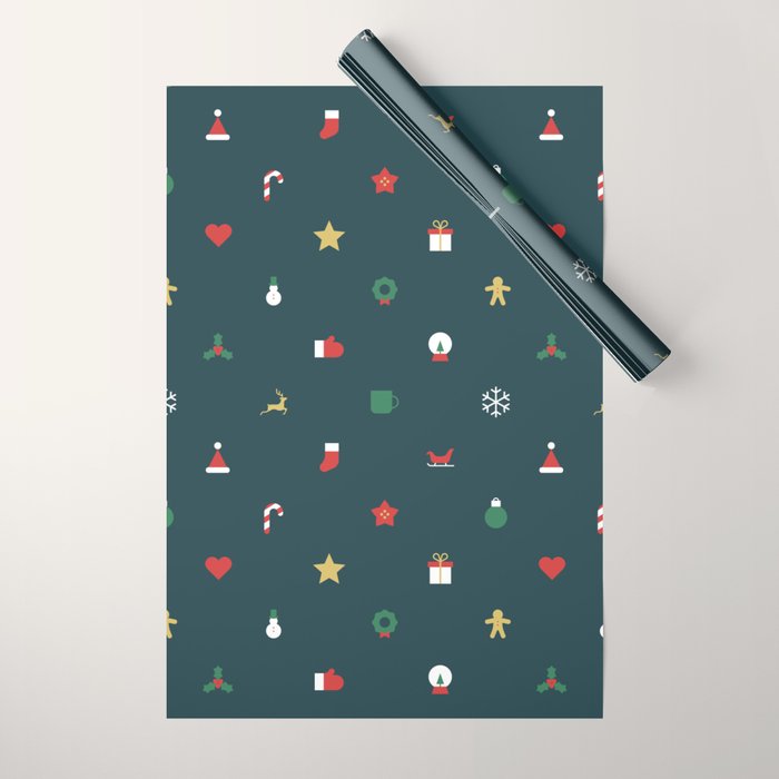 Geometric christmas decoration pattern Wrapping Paper Gallery Image 1