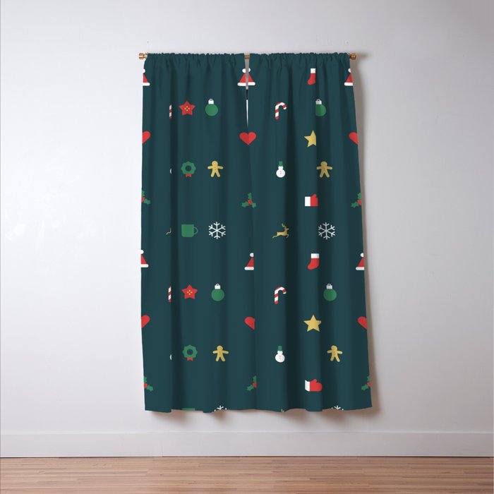 Geometric christmas decoration pattern Window Curtain Gallery Image 3
