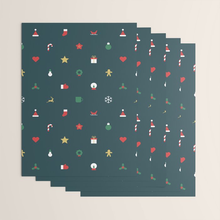Geometric christmas decoration pattern Wrapping Paper Gallery Image 3