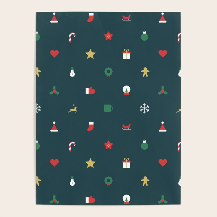 Geometric christmas decoration pattern Poster Gallery Image 4