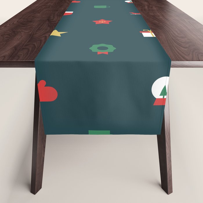 Geometric christmas decoration pattern Table Runner Gallery Image 1