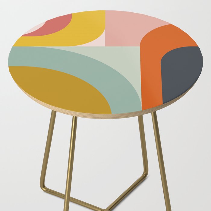 mid mod geometric shapes summer Side Table Gallery Image 2