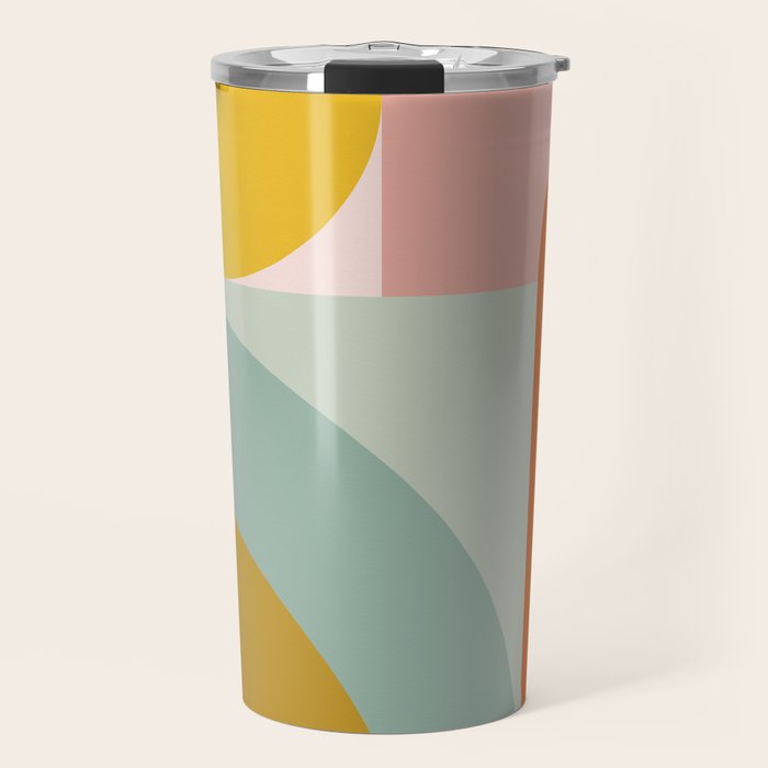 mid mod geometric shapes summer Travel Mug Gallery Image 1