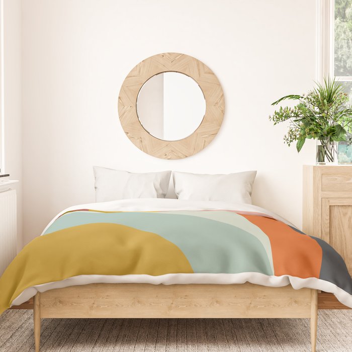 mid mod geometric shapes summer Duvet Cover Gallery Image 3
