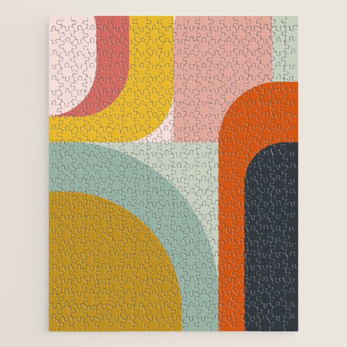 mid mod geometric shapes summer Jigsaw Puzzle Gallery Image 1