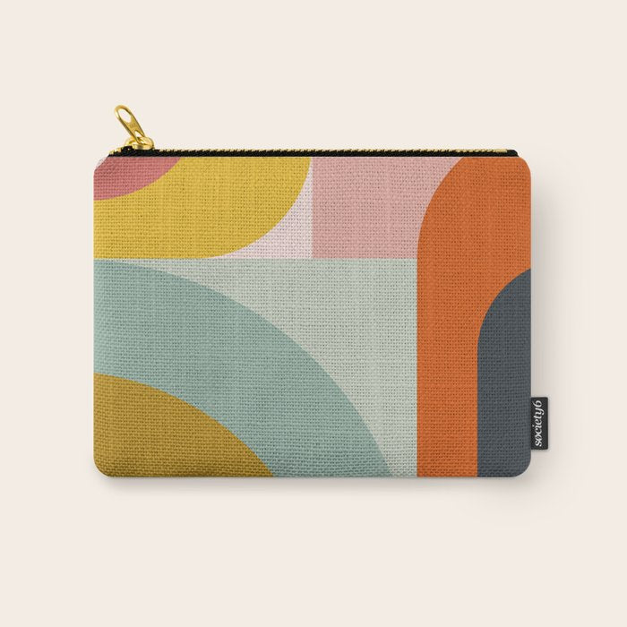 mid mod geometric shapes summer Carry All Pouch Gallery Image 1