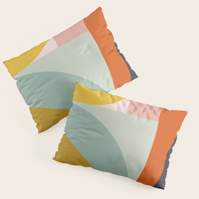 mid mod geometric shapes summer Pillow Sham Gallery Image 3