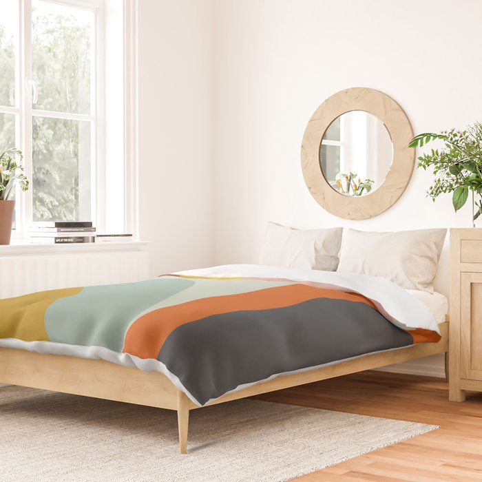 mid mod geometric shapes summer Duvet Cover Gallery Image 2