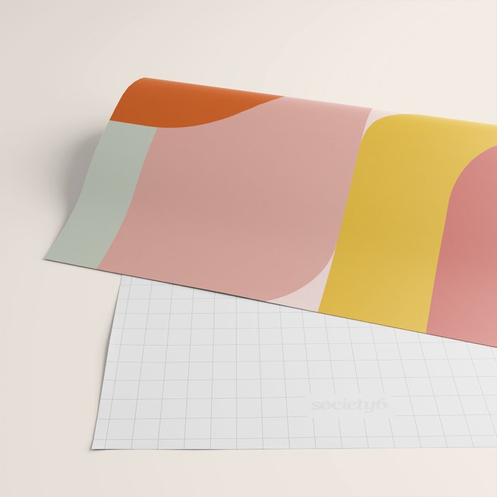 mid mod geometric shapes summer Wrapping Paper Gallery Image 2