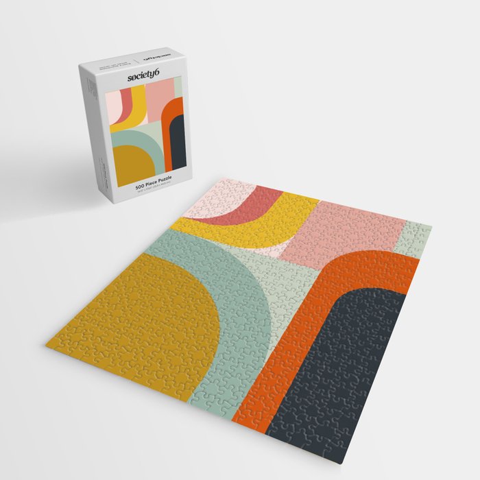mid mod geometric shapes summer Jigsaw Puzzle Gallery Image 2