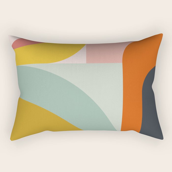 mid mod geometric shapes summer Rectangular Pillow Gallery Image 2