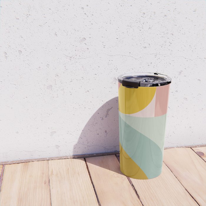 mid mod geometric shapes summer Travel Mug Gallery Image 4