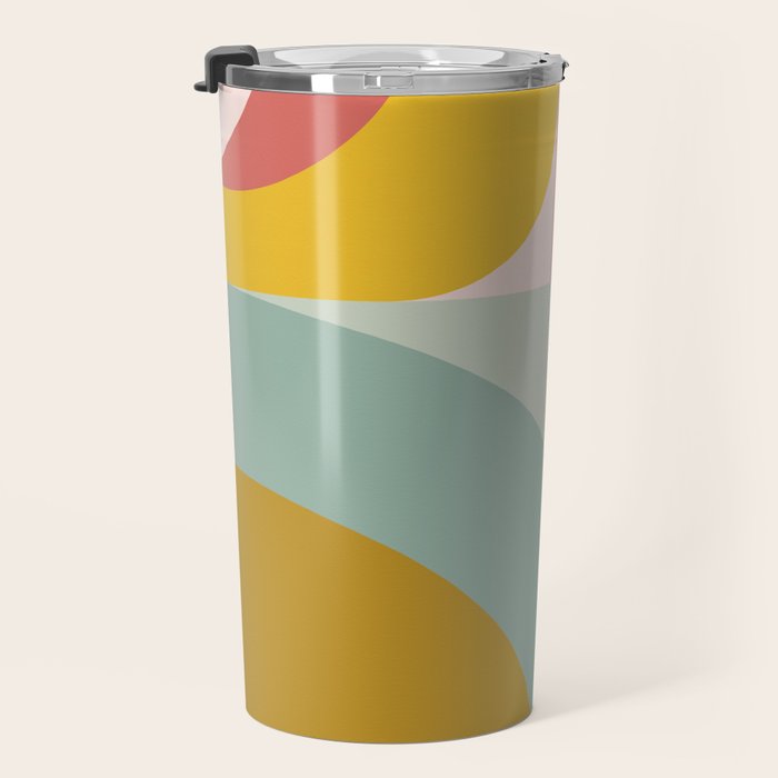mid mod geometric shapes summer Travel Mug Gallery Image 3