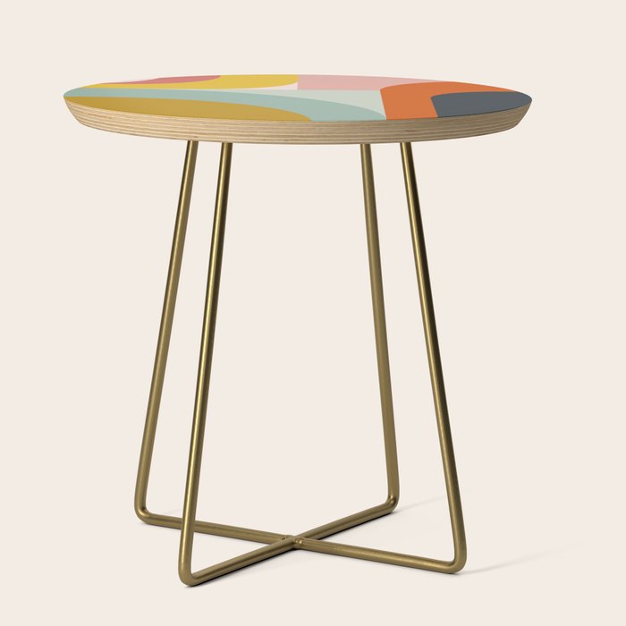 mid mod geometric shapes summer Side Table Gallery Image 1