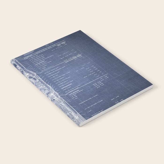 Apollo 11 Saturn V Blueprint in High Resolution (dark blue) Notebook Gallery Image 1