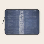 Apollo 11 Saturn V Blueprint in High Resolution (dark blue) Laptop Sleeve Gallery Image 1