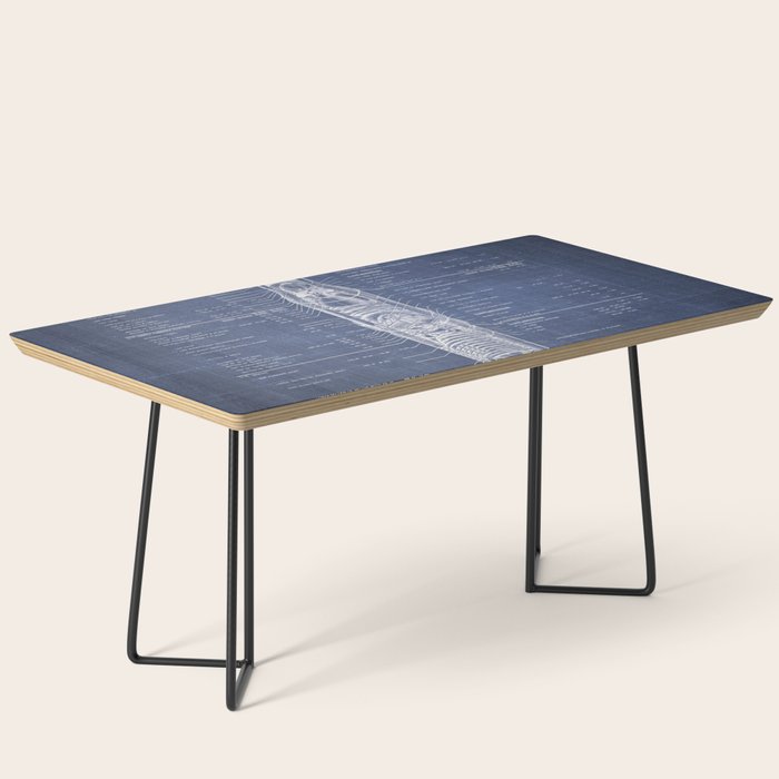 Apollo 11 Saturn V Blueprint in High Resolution (dark blue) Coffee Table Gallery Image 1