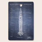 Apollo 11 Saturn V Blueprint in High Resolution (dark blue) Cutting Board Gallery Image 1