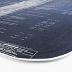 Apollo 11 Saturn V Blueprint in High Resolution (dark blue) Bath Mat Gallery Image 3