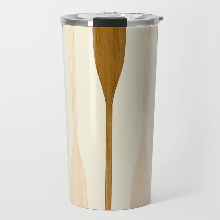 Canoe Paddle Stripes Neutral Travel Mug Gallery Image 1