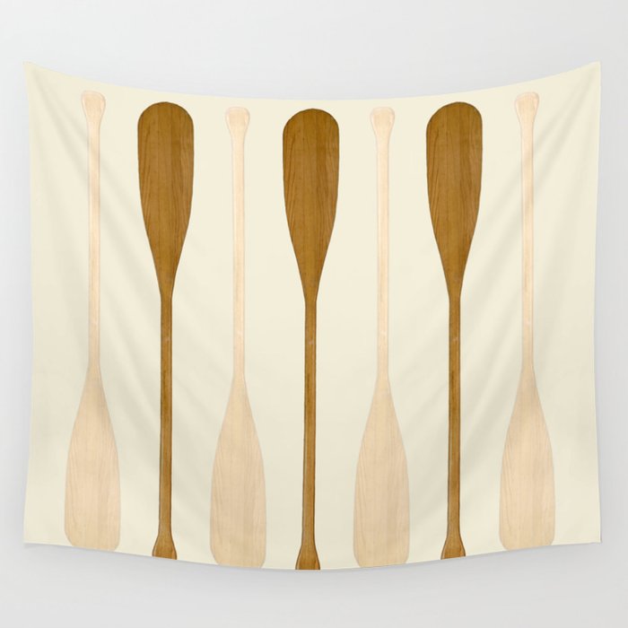 Canoe Paddle Stripes Neutral Wall Tapestry Gallery Image 1