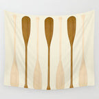 Canoe Paddle Stripes Neutral Wall Tapestry Gallery Image 4