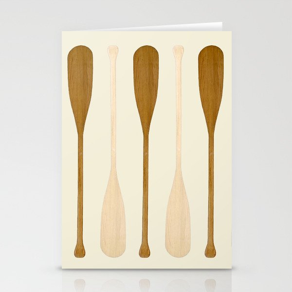 Canoe Paddle Stripes Neutral Stationery Card Gallery Image 2