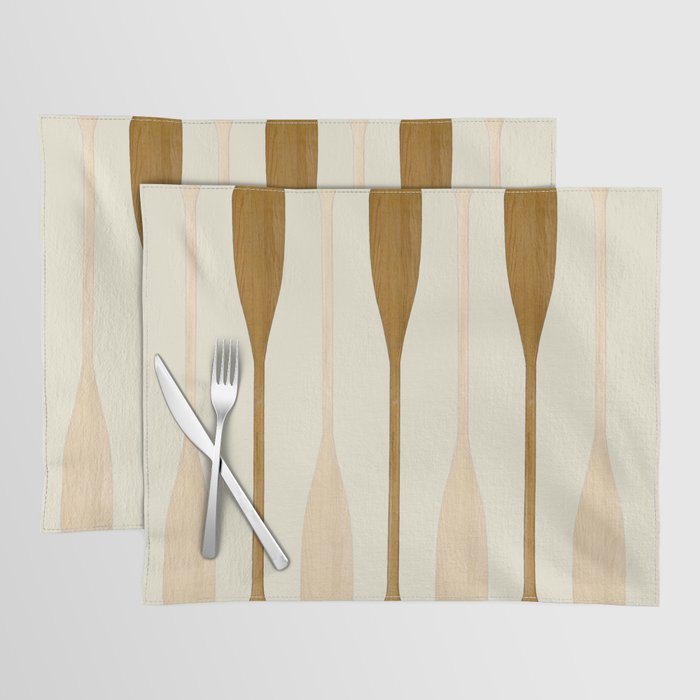 Canoe Paddle Stripes Neutral Placemat Gallery Image 1