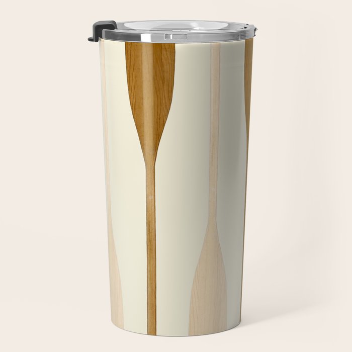 Canoe Paddle Stripes Neutral Travel Mug Gallery Image 3