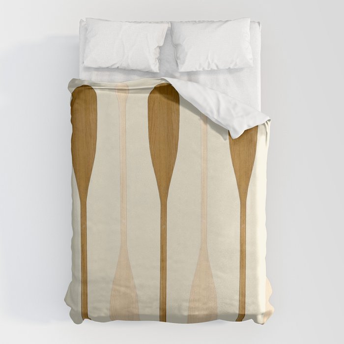 Canoe Paddle Stripes Neutral Duvet Cover