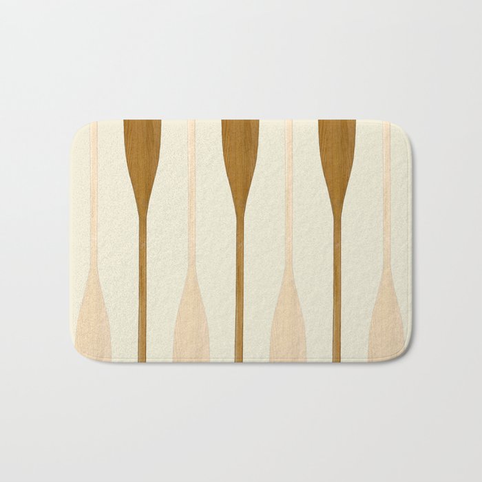 Canoe Paddle Stripes Neutral Bath Mat Gallery Image 1