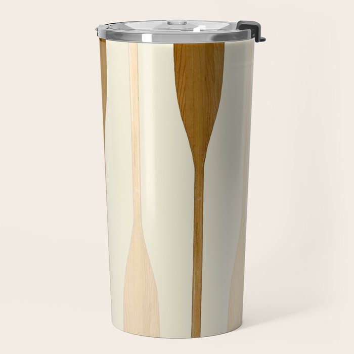 Canoe Paddle Stripes Neutral Travel Mug Gallery Image 2