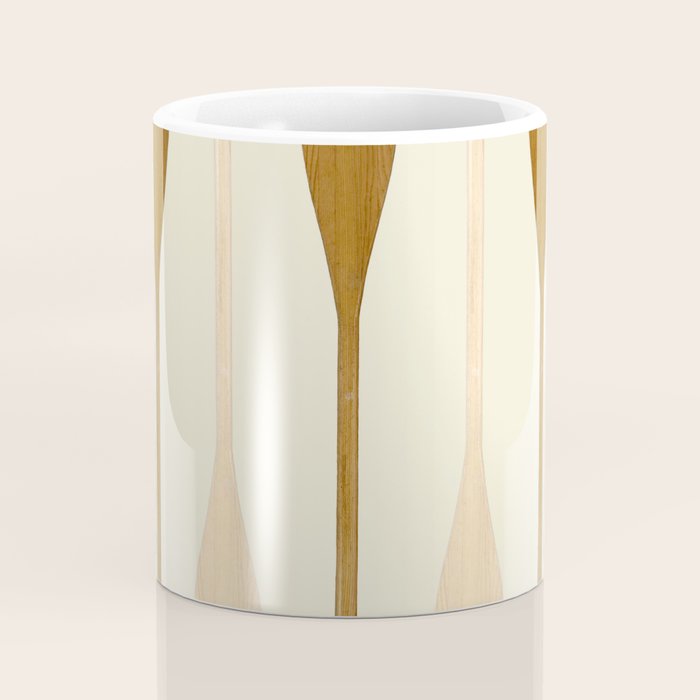 Canoe Paddle Stripes Neutral Coffee Mug Gallery Image 4