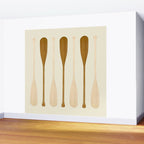 Canoe Paddle Stripes Neutral Wall Mural Gallery Image 2
